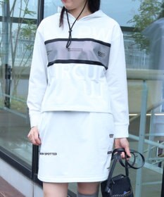 PW CIRCULUS 【WOMEN】【洗える/軽量】裏毛 ロゴ フーデッド プルオーバー ゴルフウェア レディース