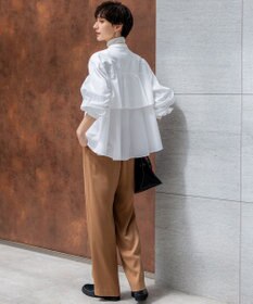 23区 L 【見上愛さん着用/Oggi10月号掲載/洗える】スエーディーサテン ワイド パンツ