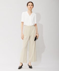 ICB 【洗える】ソフトジョーゼット Vネックブラウス