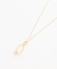 自由区 ツイストパールロング ネックレス ゴールド