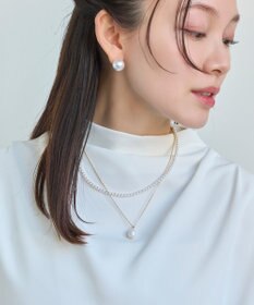Phoebe 〈オンワード限定セット〉クラスパールライトフィットイヤリング×クラシカルパール2連ネックレス