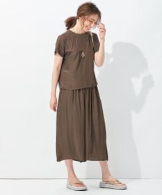 自由区 【セットアップ可/洗える】ブライトサテンライト ジャージーコンビ カットソー