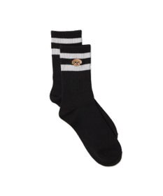 WEGO ラインモコイヌ刺繍クルーソックス