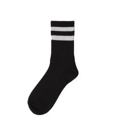 WEGO ラインモコイヌ刺繍クルーソックス