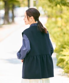 #Newans バックペプラムダブルフェイスジレ