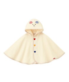 MIKI HOUSE HOT BISCUITS 【70-90cm】 顔ドン ワッフル素材 おでかけポンチョ