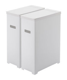 tower スリム蓋付きゴミ箱 タワー 2個組 ホワイト