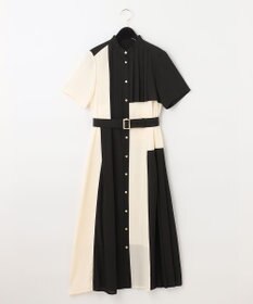 GRACE CONTINENTAL プリーツ配色ワンピース
