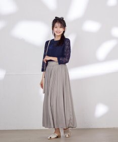 Tiaclasse L 【洗える】ギャザーネックレースブラウス