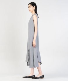 23区 L 【エステータ】ウールシルクギャバジン ランダムヘム ワンピース