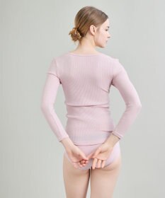 une nana cool 綿100%生地使用 リブ編みコットン 長袖シャツ