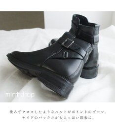 Pointer 本革ベルト付きエンジニアショートブーツ