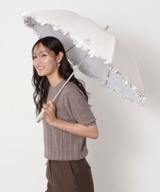 MOONBAT 【一級遮光/晴雨兼用/遮熱/UV】PAUL&JOE ACCESSOIRES(ポール & ジョー)晴雨兼用日傘 クリザンテームワンポイントフリル