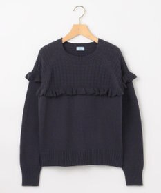 組曲 バスケット編みフリル ニット