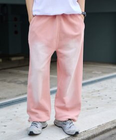WEGO 【ウエストゴム/らくらくパンツ】アシッドウォッシュグラフィックスウェットパンツ