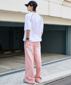 WEGO 【ウエストゴム/らくらくパンツ】アシッドウォッシュグラフィックスウェットパンツ