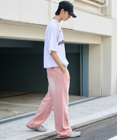 WEGO 【ウエストゴム/らくらくパンツ】アシッドウォッシュグラフィックスウェットパンツ