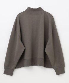 ANY 【洗濯機可】クロップド丈ダンボールハーフジッププルオーバー