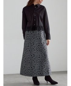 Te chichi スカラップレース切替シャツブラウス