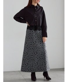 Te chichi スカラップレース切替シャツブラウス