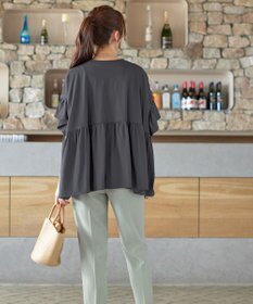 Tiaclasse 【新色追加】ギャザー切り替えフレアプルオーバー