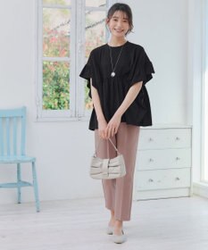 Tiaclasse 【新色追加】ギャザー切り替えフレアプルオーバー