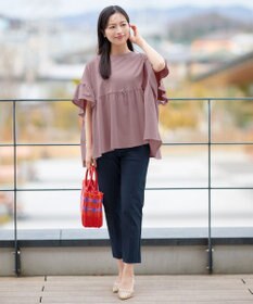 Tiaclasse 【新色追加】ギャザー切り替えフレアプルオーバー