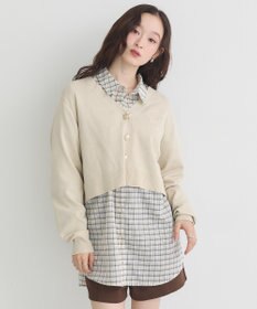 earth music&ecology ロゴ刺繍カーディガン