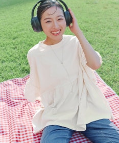 Tiaclasse 【新色追加】ギャザー切り替えフレアプルオーバー