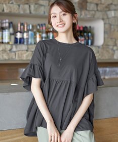 Tiaclasse 【新色追加】ギャザー切り替えフレアプルオーバー