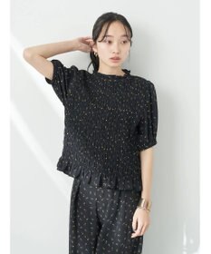 earth music&ecology 花柄パフスリシャーリングブラウス