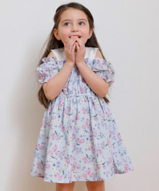 ANY KIDS オン・オフショルダー チューリップ ワンピース