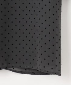 J.PRESS LADIES L 【洗える】ドットフロッキープリント フレア カットソー