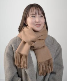 MOONBAT プラスムーンバット (+moonbat) カシミヤ100％無地ストール 洗える 190㎝×50㎝