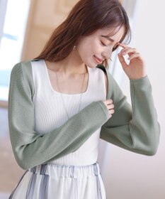 Tiaclasse 【洗える】クロップドニットボレロ