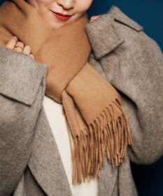 MOONBAT プラスムーンバット (+moonbat) カシミヤ100％無地ストール 洗える 190㎝×50㎝