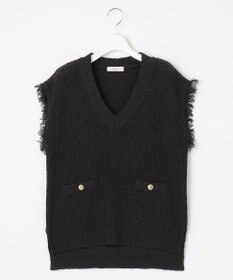 Feroux 【洗える】ツイードライクニット ベスト