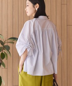 AMERICAN HOLIC 接触冷感ギャザーリボンスリーブ半袖シャツ