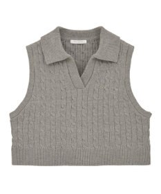 Green Parks ＳＥＴ２点ケーブルベスト＋ニットワンピース
