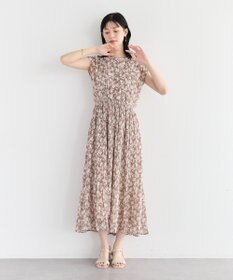 YECCA VECCA 花柄プリーツワンピース