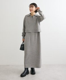 Green Parks ＳＥＴ２点ケーブルベスト＋ニットワンピース