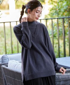 Tiaclasse 【洗える】重ね着風ニットトップス