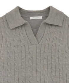 Green Parks ＳＥＴ２点ケーブルベスト＋ニットワンピース