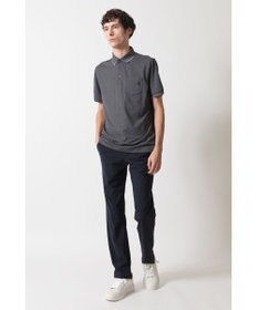 DAKS DAKS GOLF ボーダー冷感リネンミックス 半袖ポロシャツ