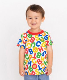 MIKI HOUSE HOT BISCUITS 【70-120cm】 ビーンズ総柄半袖Tシャツ