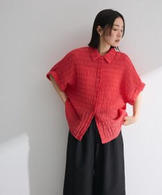 Green Parks シアーシャーリングフレンチスリーブシャツ