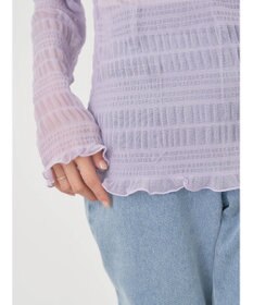 earth music&ecology ジャガードシャーリングシアートップス