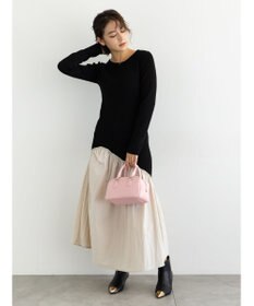 Te chichi 【宮本茉由着用】リブニットドッキングアシメワンピース