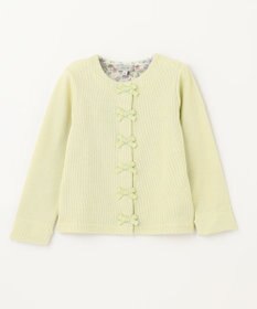 ANY KIDS スナップボタン リボン カーディガン