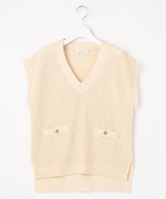 Feroux 【洗える】ツイードライクニット ベスト